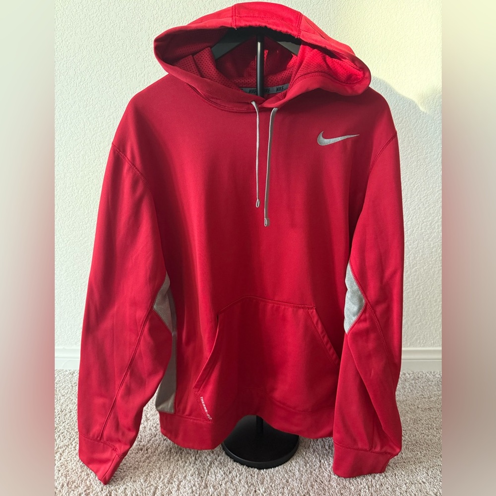 Nike Red and Gray Pullover Hoodie